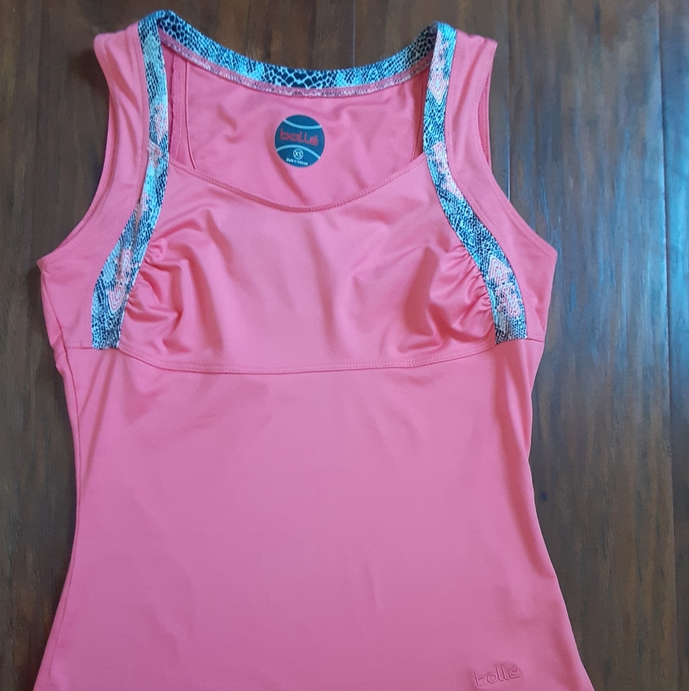 Bolle XS athletic tank, salmon orange with trim